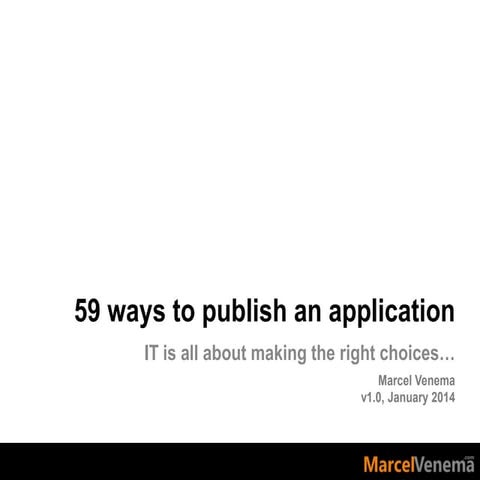 59 ways to publish an application v0.9