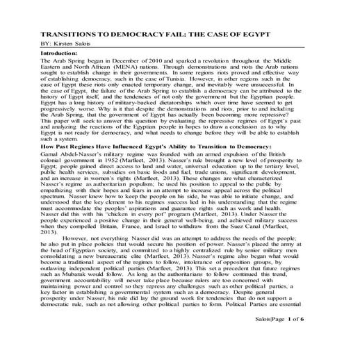 Writing Sample Egypt