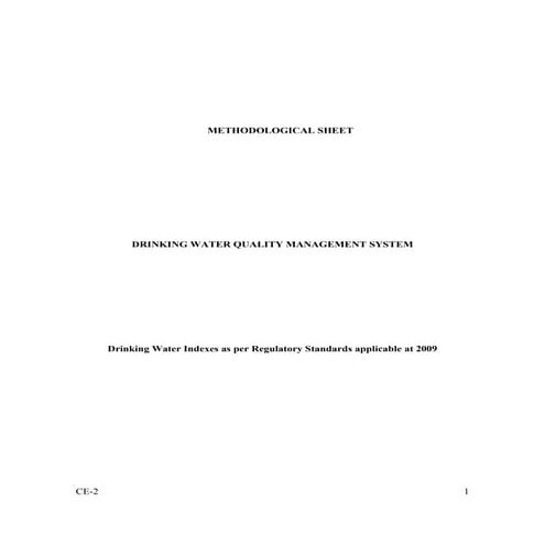 Drinking Water Quality Indexes A & B used by USA-EPA