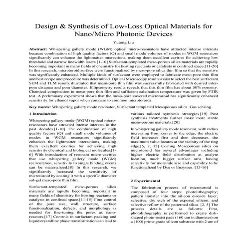 Yutong Liu - Final Report - Photonics Devices