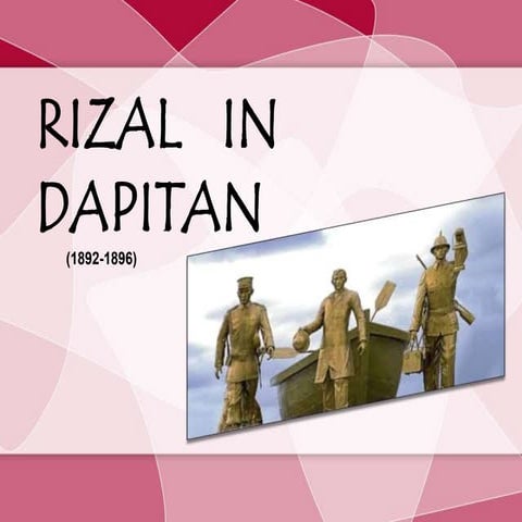 Rizal's Exile in Dapitan and Correspondence with Fr. Pablo Pastells. 