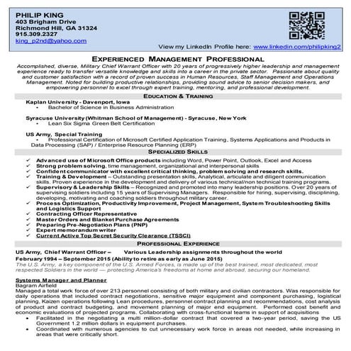 GS Philip King Resume GS