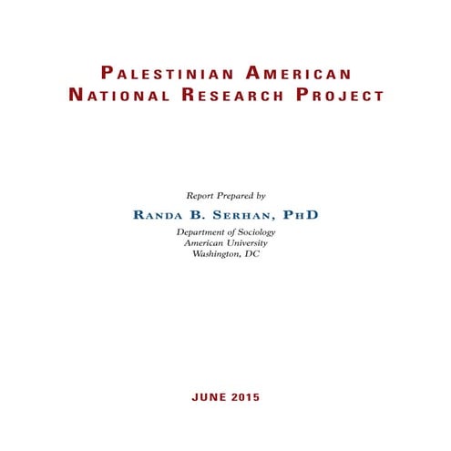 Palestinian American National Research Project | PDF | Free Download