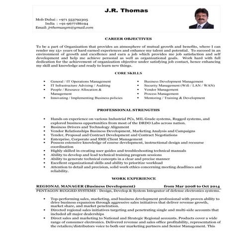 Resume - ITES - J.R. Thomas