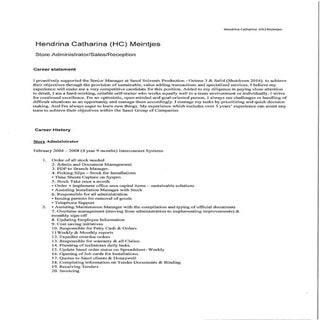 Hannelie Linkedin CV