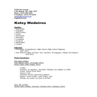CV (Kelsy Medeiros) UPDATED