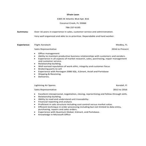 Efrain's Resume updated