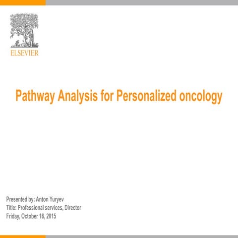 Pathway analysis for personalized oncology
