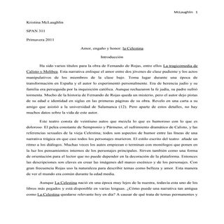 Amor, engano y honor la Celestina