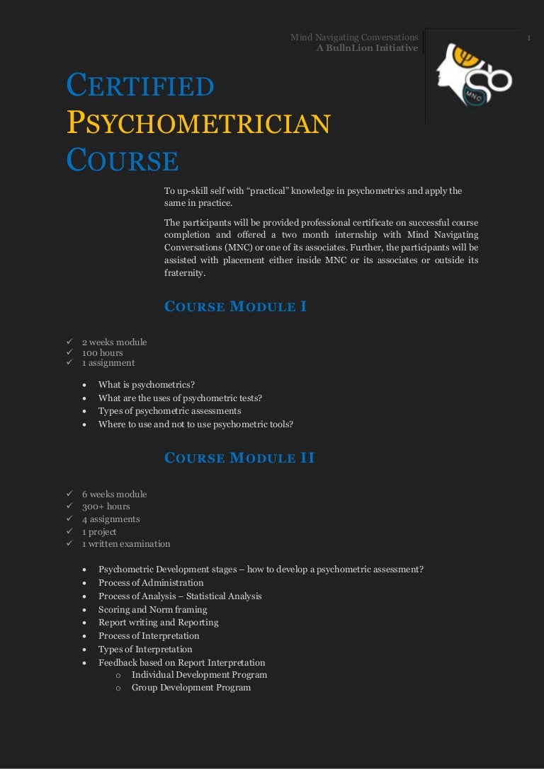 Certified Psychometrics Course Linkedin