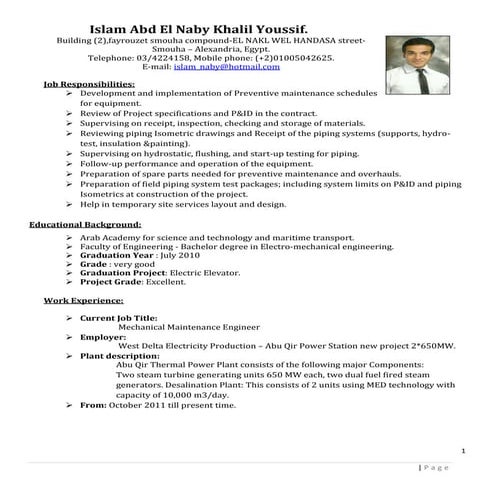 Islam Abdul naby general cv 2016