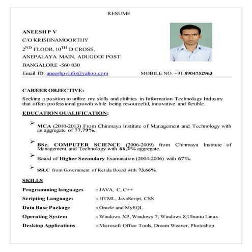 Mtech Resume | RTF