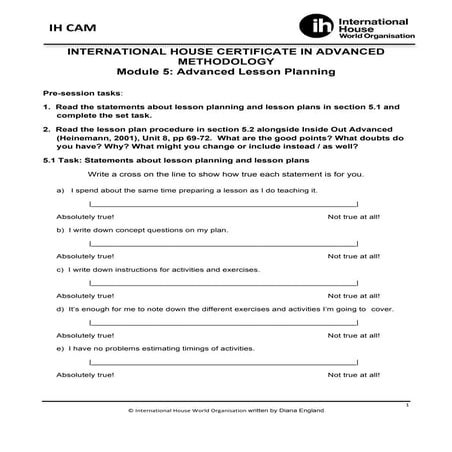 5 advanced lesson planning