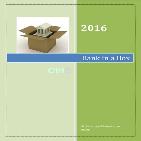 Bank In a Box - Cloud Prespective