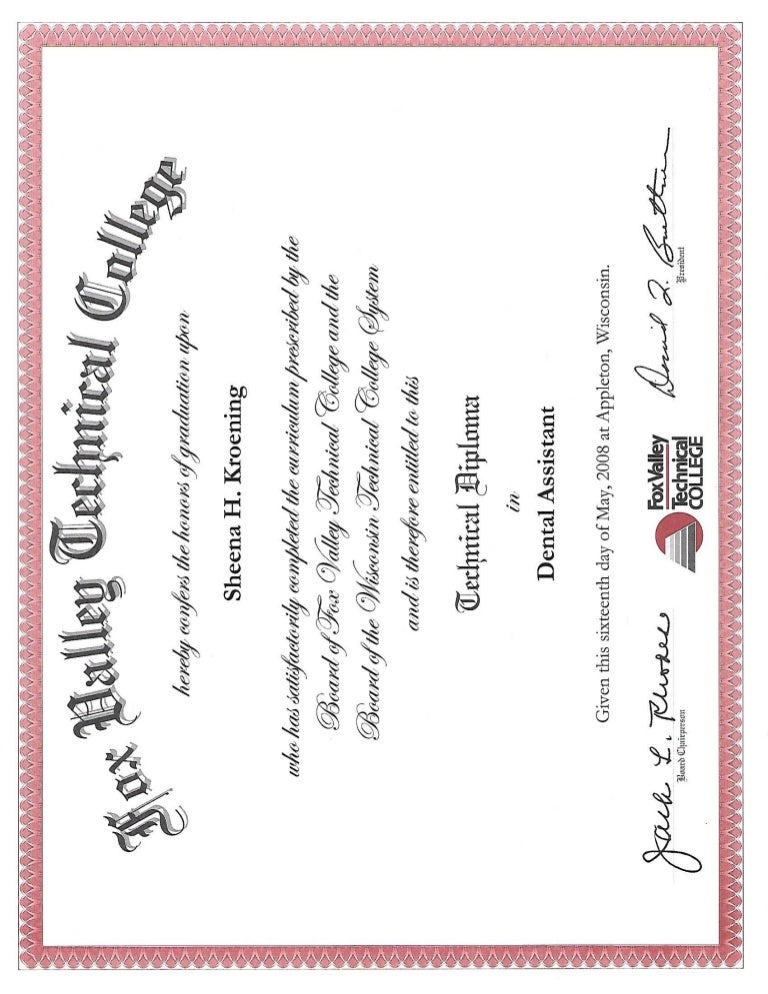 Technical Diploma Dental Assistant