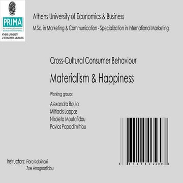 Materialism and Happiness