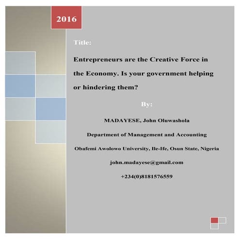 John Madayese- 2016 Essay Contest for Undergraduates