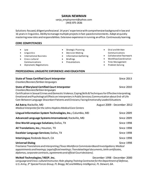 linguist resume