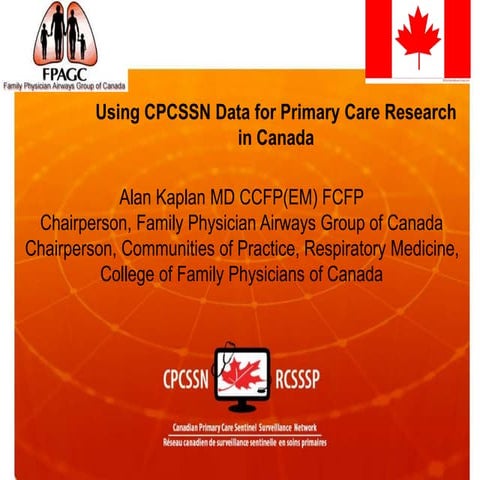 Using CPCSSN Data for Primary Care Research in Canada | PPTX
