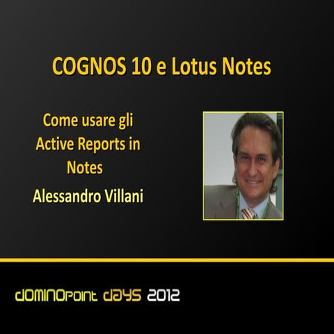 #dd12 COGNOS 10 e Lotus Notes