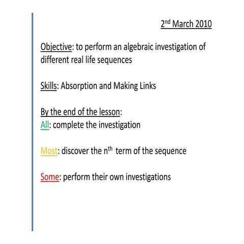 5) algebraic investigation | PPTX