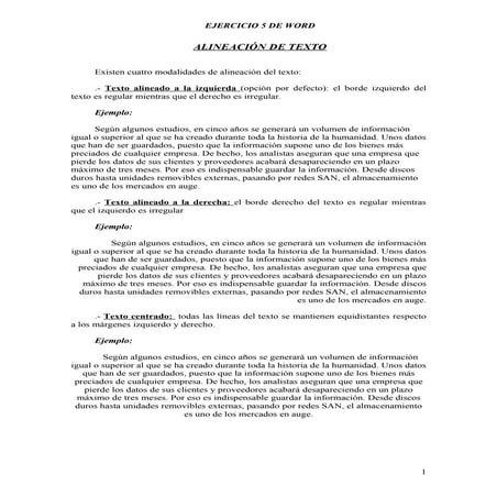 5 EJERCICIO DE ALINEACION DE TEXTO