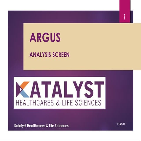 Argus Analysis Tab Screen - Katalyst HLS