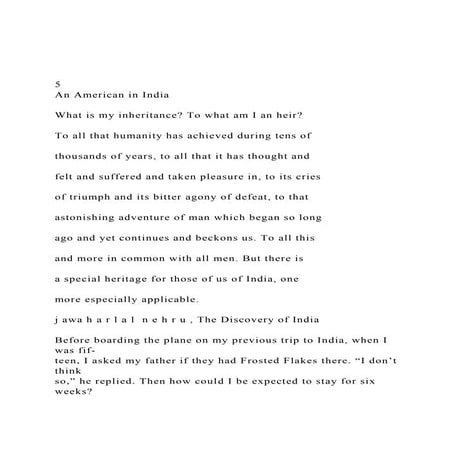 5An American in IndiaWhat is my inheritance To what am .docx