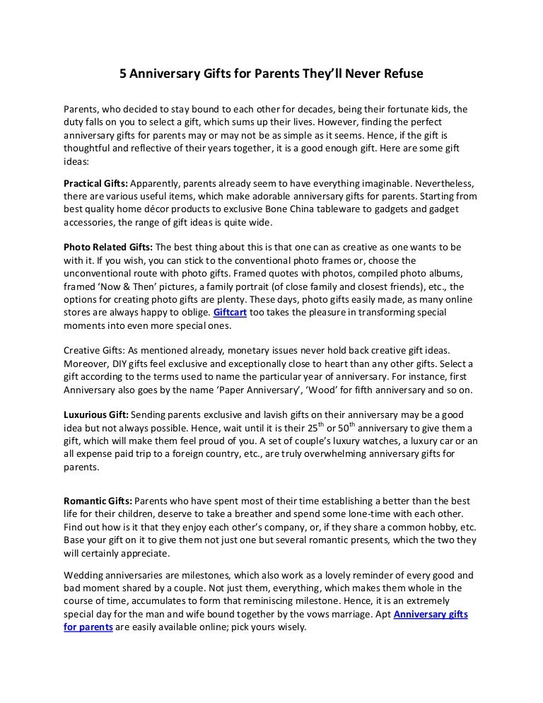 best marriage day gifts for parents