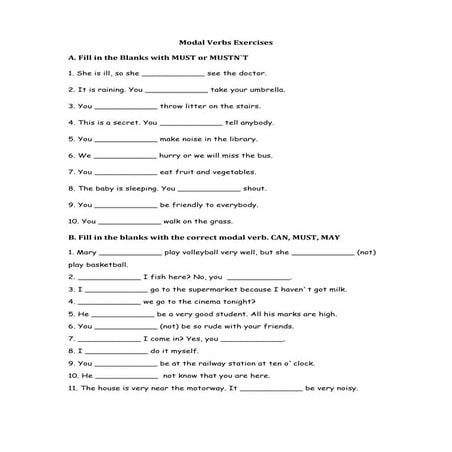 5º ano modal verbs exercises