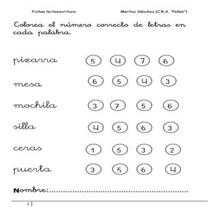 FICHAS LECTOESCRITURA (5 años)