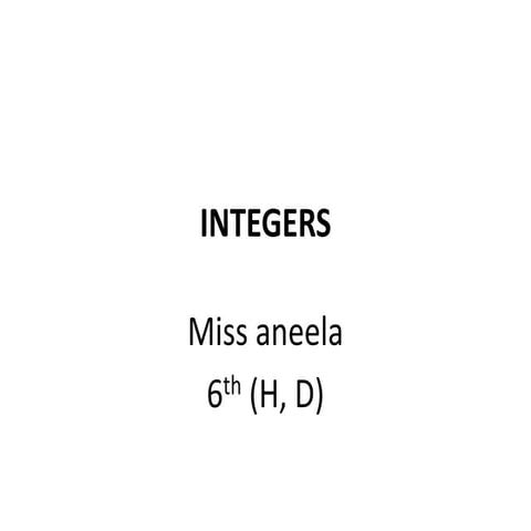 integers 5a pg 64
