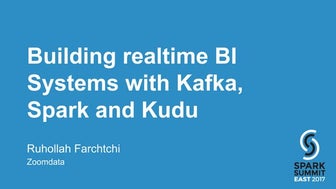 Building Real-Time BI Systems with Kafka, Spark, and Kudu: Spark Summit East ...