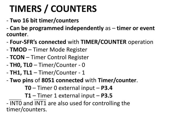 8051 Timers and Counters