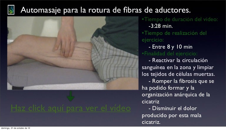 sintomas de desgarro en el aductor