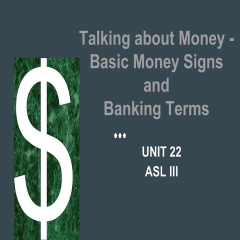 5b. Talking About Money - Basic Money Signs and Banking Terms