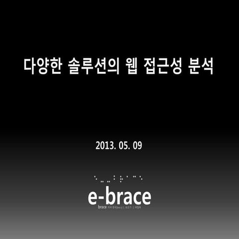 다양한 솔루션의 웹접근성 분석 - 최준식