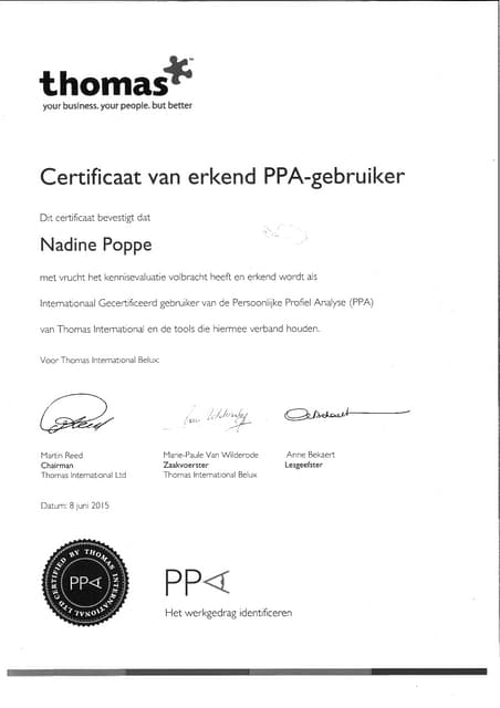 Thomas PPA Certificate. | PDF