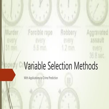 Variable Selection Methods