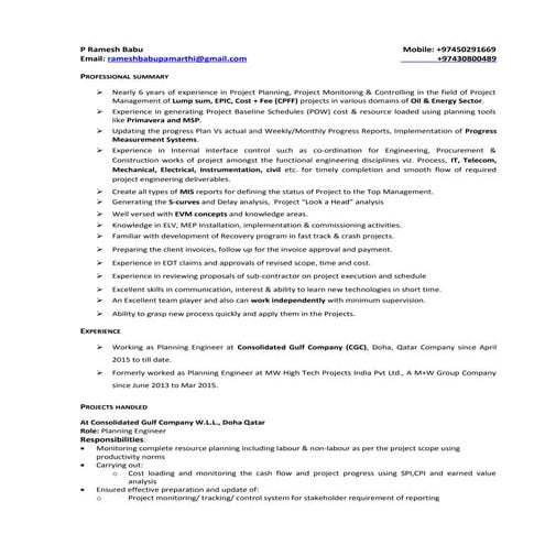 Planning_Engineer_Ramesh Babu P