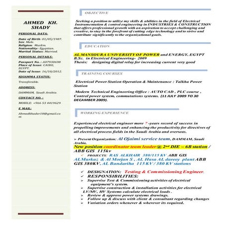 Electrical Engineer cv.PDF