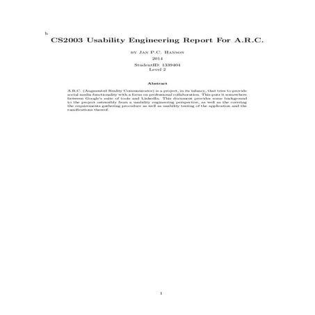 A.R.C. Usability Evaluation