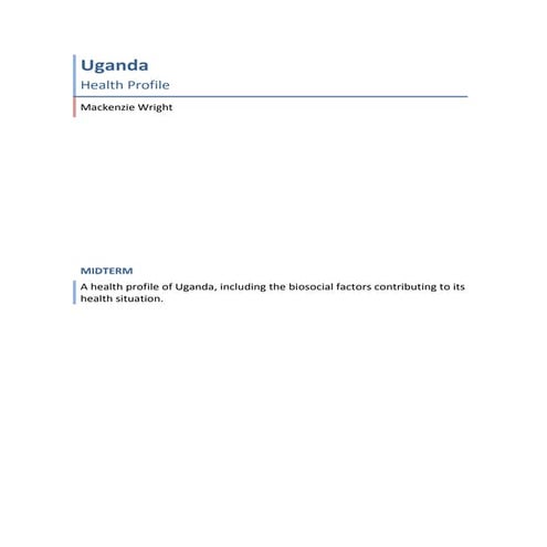Ugandan Global Health Profile_MackenzieWright_2015