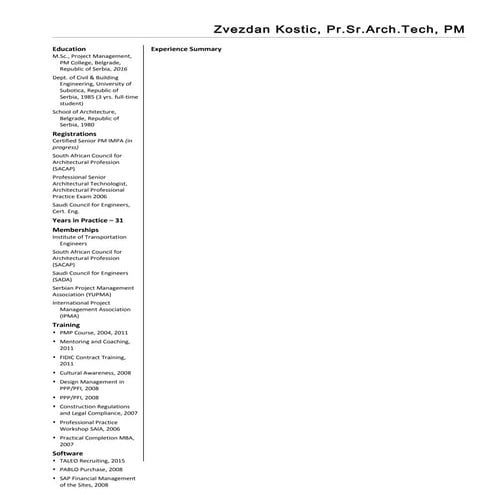 Zvezdan Kostic Resume Word
