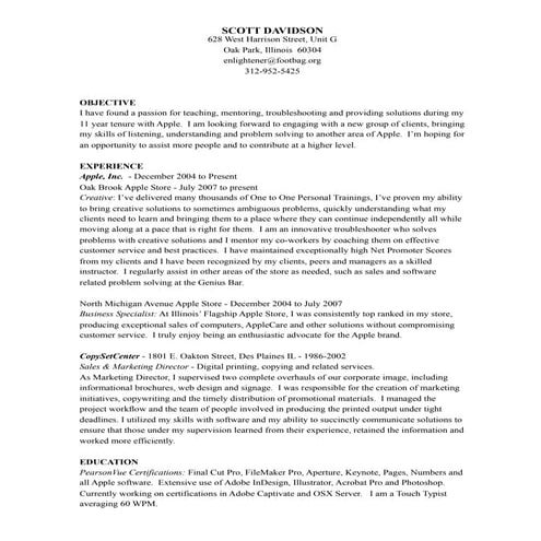 Scott Davidson Resume 2016