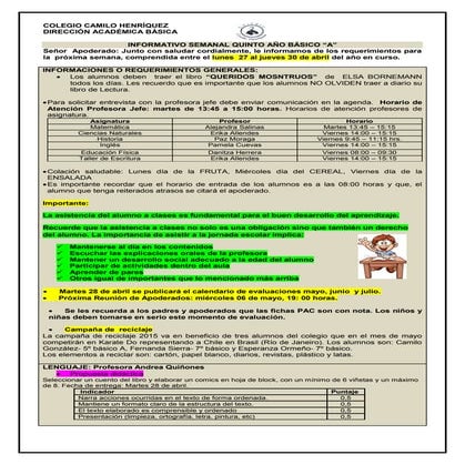 5ª basico a | PDF
