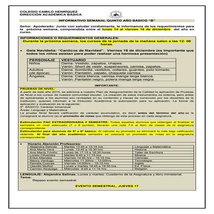 5º basico b  11 de diciembre