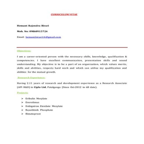 Hemant Cv