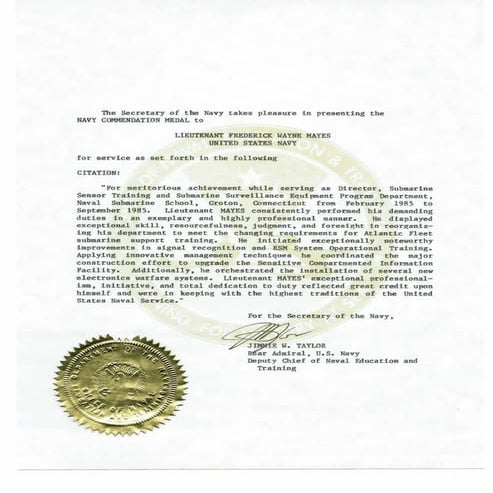 Personal Commendations CASPULASK SSBN633 Blue NAVCOMMENDATION | PDF