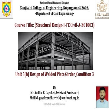 5b  design of welded plate girder using EBS and IS